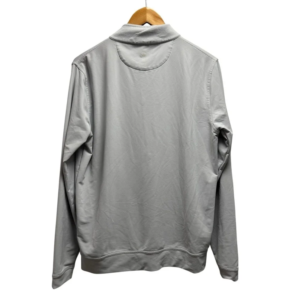 Peter Millar Mens Small Light Gray Perth Performance 1/4 Zip 